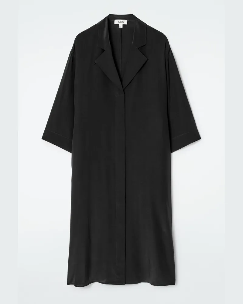 COS Hemdkleid Aus Seide Mit Gürtel Schwarz