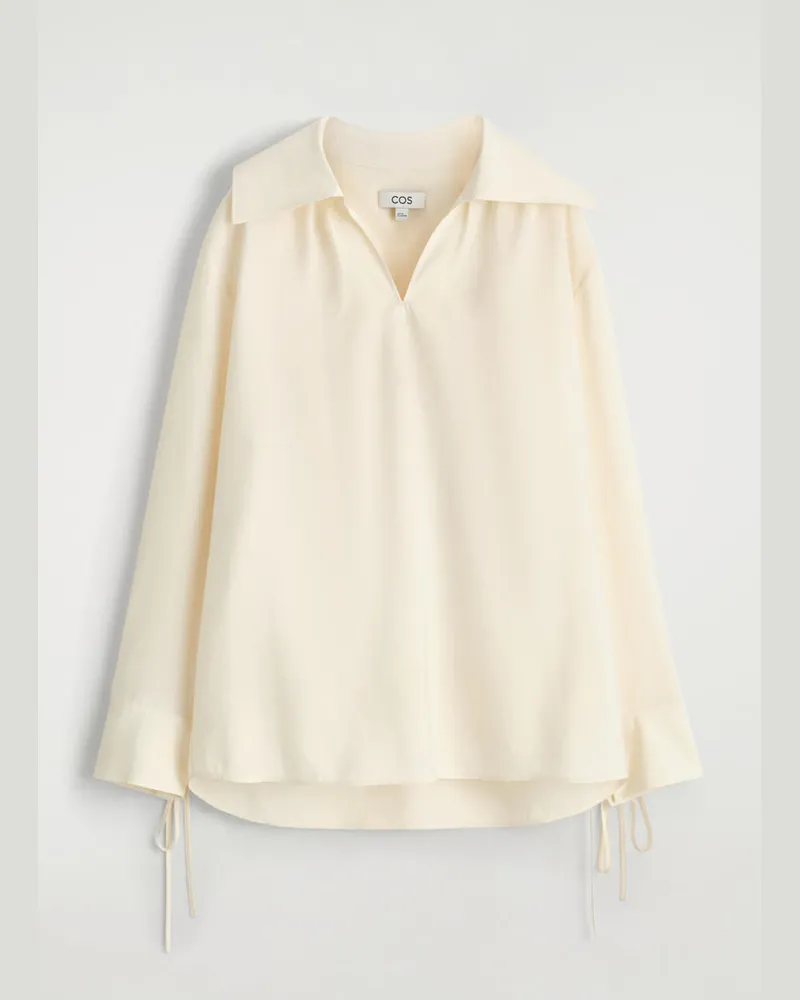 COS Bluse Aus Modal Mit Breitem Kragen Beige