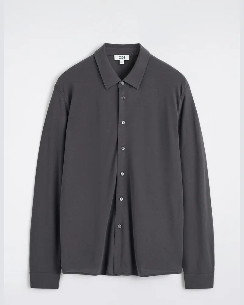 COS Drapiertes Hemd Aus Baumwolljersey Grau