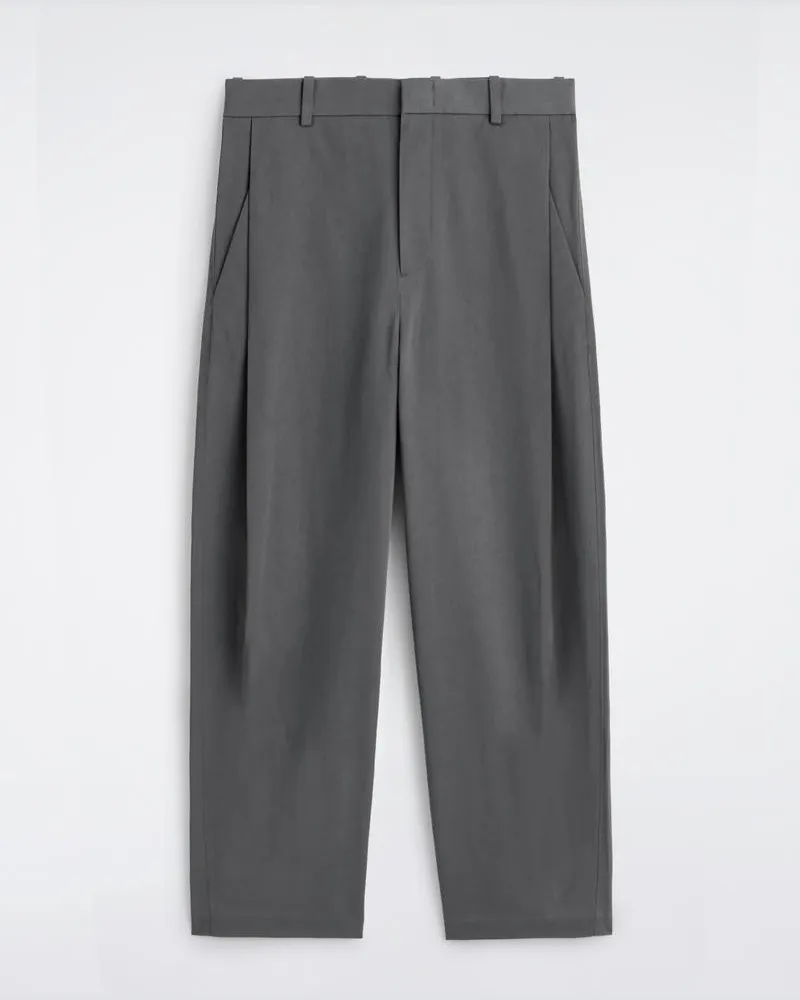 COS Baumwollhose Mit Weitem Bein Und Falten Grau