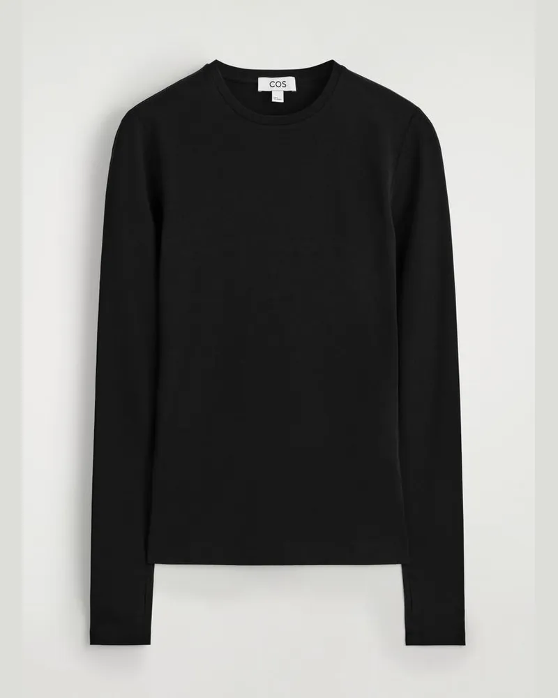 COS Langarmshirt Aus Baumwolle Schwarz