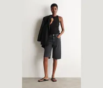 Chord Jeansshorts Mit Geradem Bein