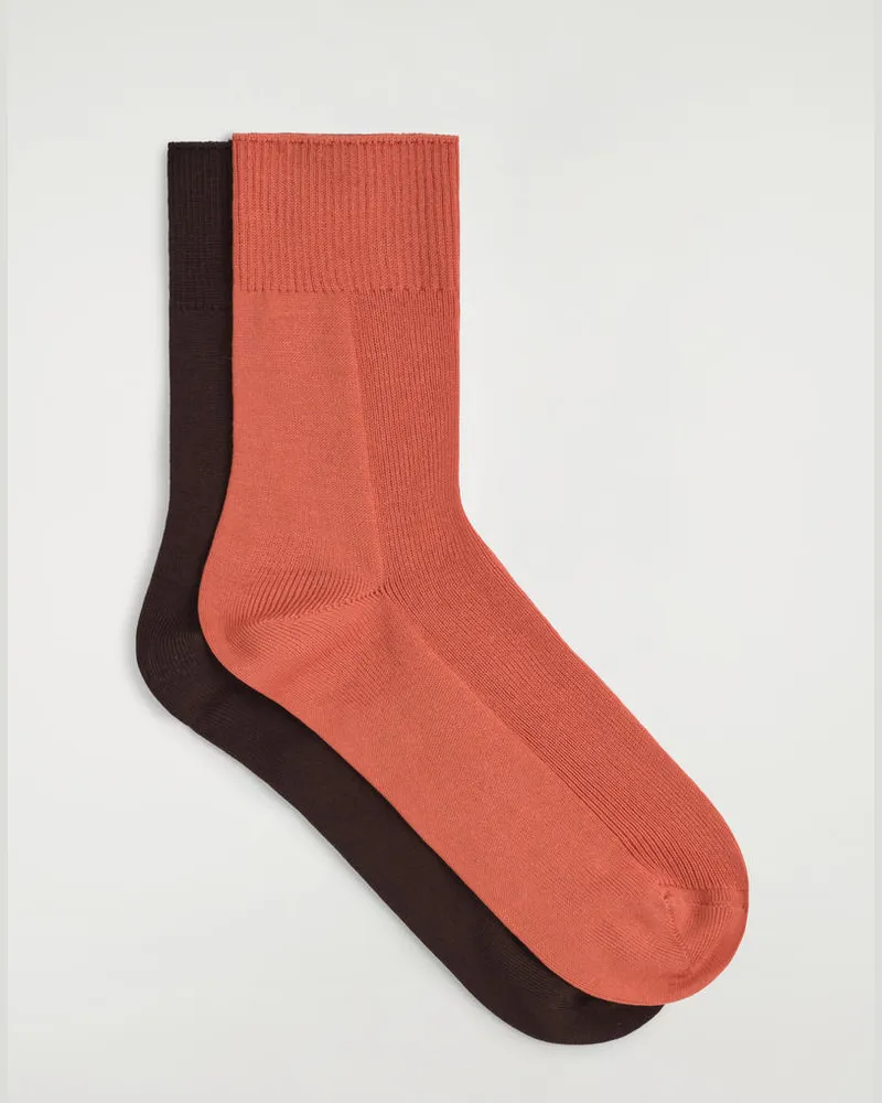 COS 2Er-Pack Socken Mit Gerippter Partie Orange
