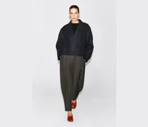 Verkürzter Oversized-Blazer Aus Gekochtem Woll-Mix