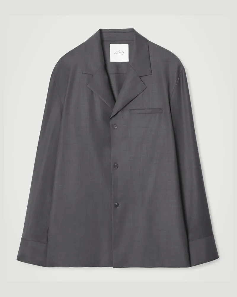 COS Das Hemd Mit Abfallendem Revers Grau