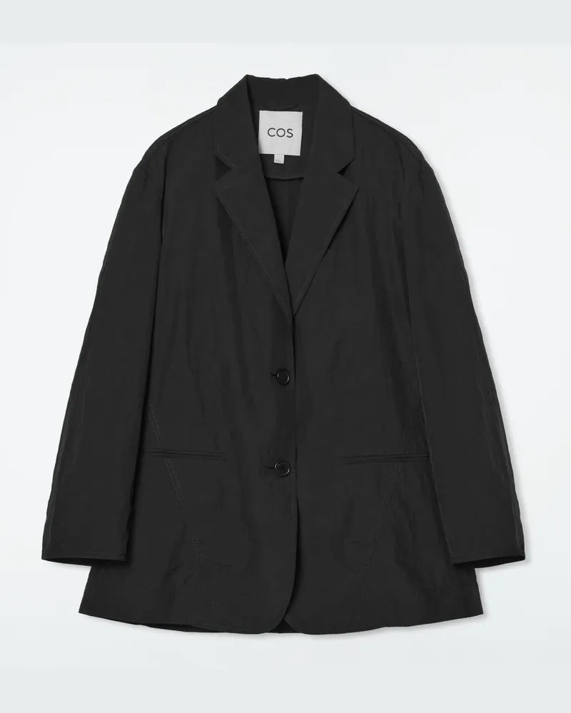 COS Blazer Aus Nylon Mit Normaler Passform Schwarz