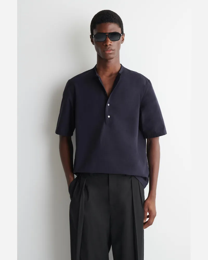 COS Henley-Oberteil Aus Baumwolle Blau