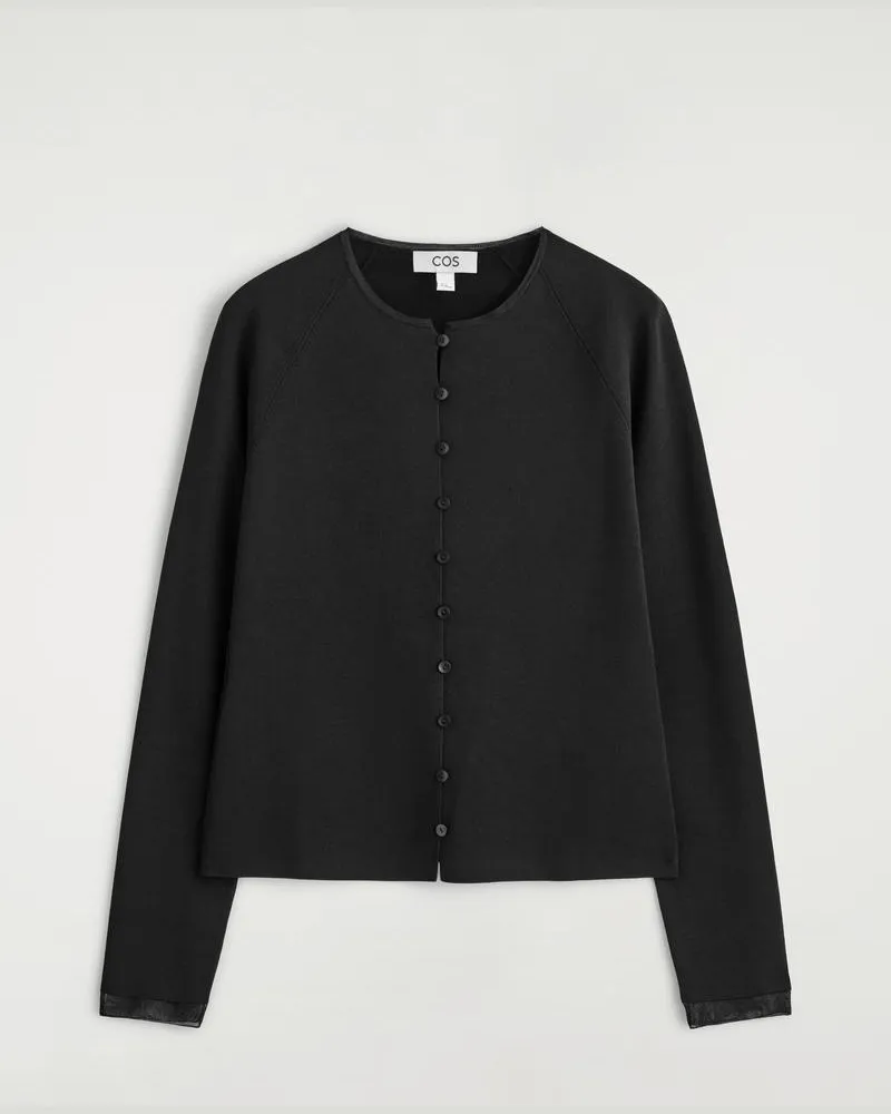 COS Strickjacke Mit Transparentem Detail Schwarz