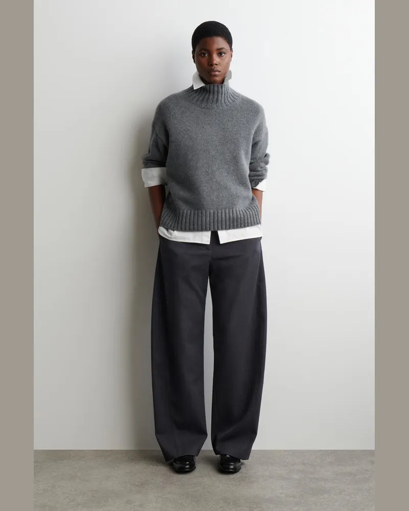 COS Hose Aus Woll-Mix Mit Barrel-Bein Grau