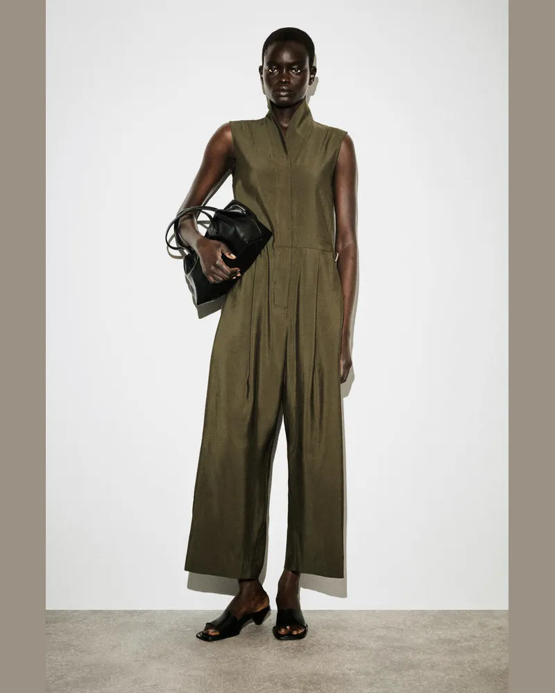 COS Utility-Jumpsuit Mit Schalkragen Grün