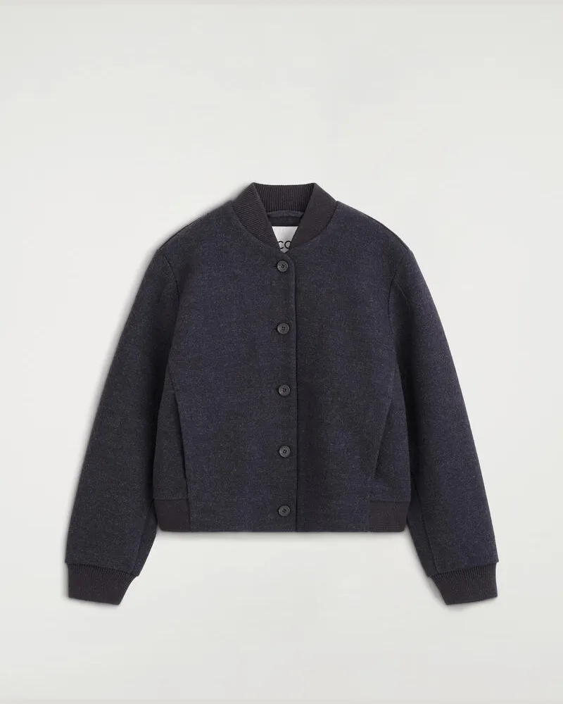 COS Bomberjacke Aus Gekochtem Woll-Mix Grau