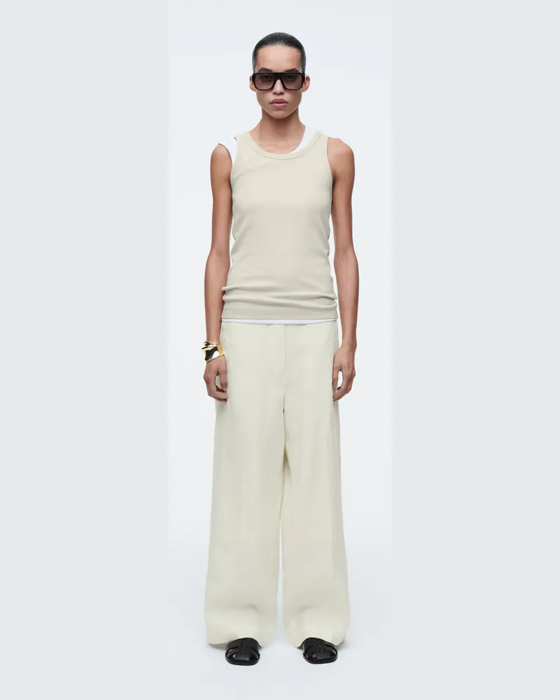 COS Elegante Leinenhose Mit Geradem Bein Gelb