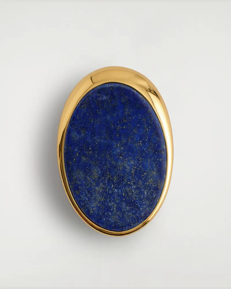 COS Lapis Lazuli Brooch Goldfarben