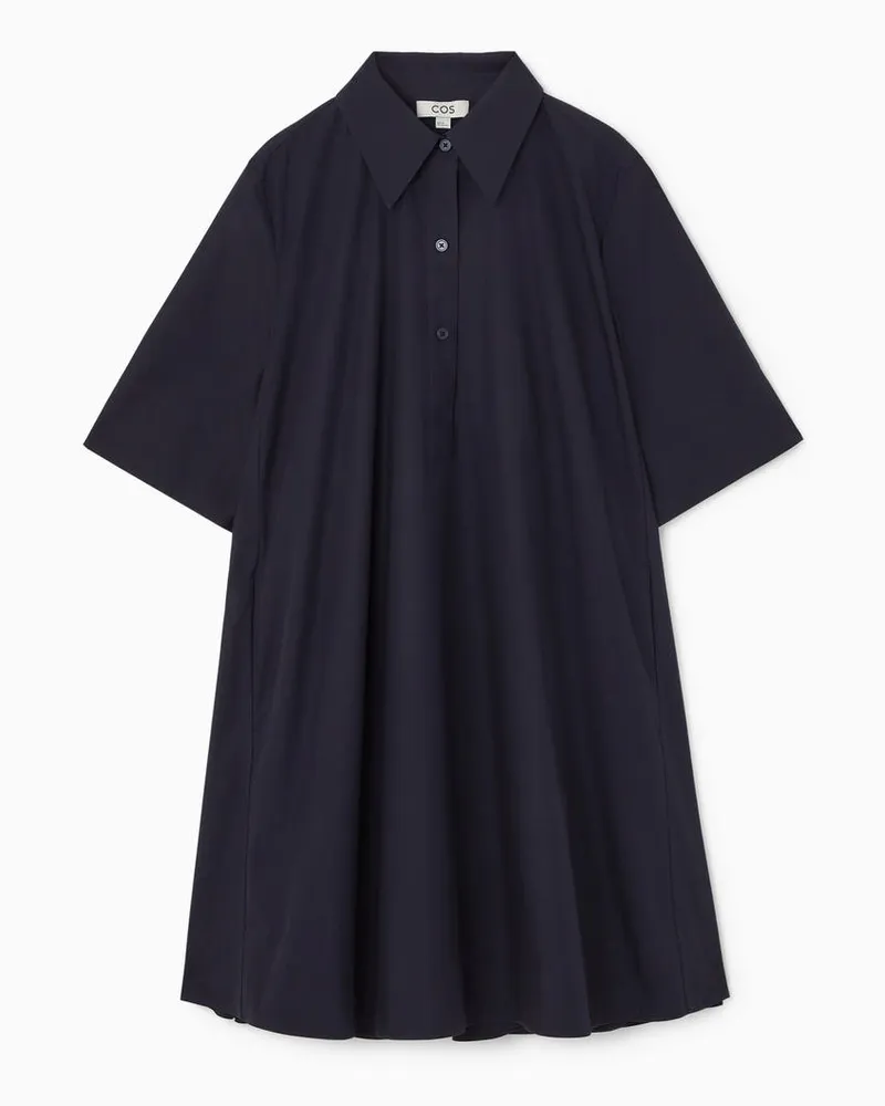 COS Kurzes Hemdblusenkleid In A-Linie Blau