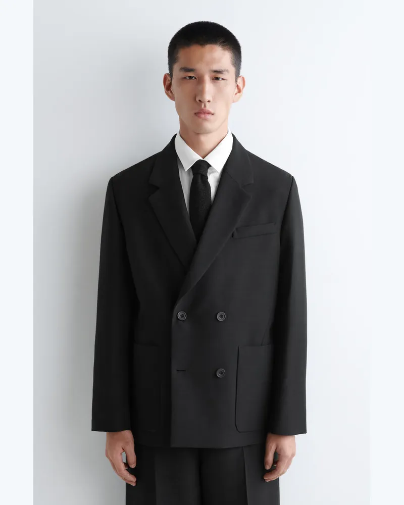 COS Glänzende Krawatte Aus Merinowolle Schwarz