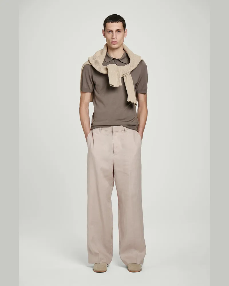 COS Fliessende Leinenhose Mit Weitem Bein Beige