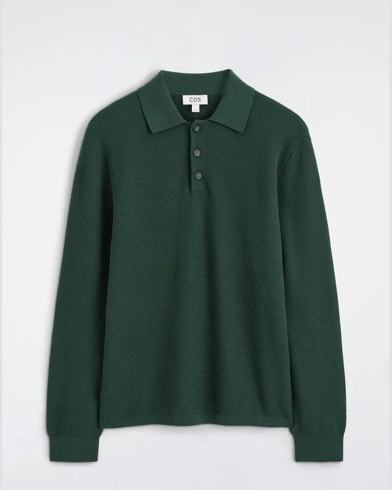 COS Poloshirt Mit Wabenstruktur Grün