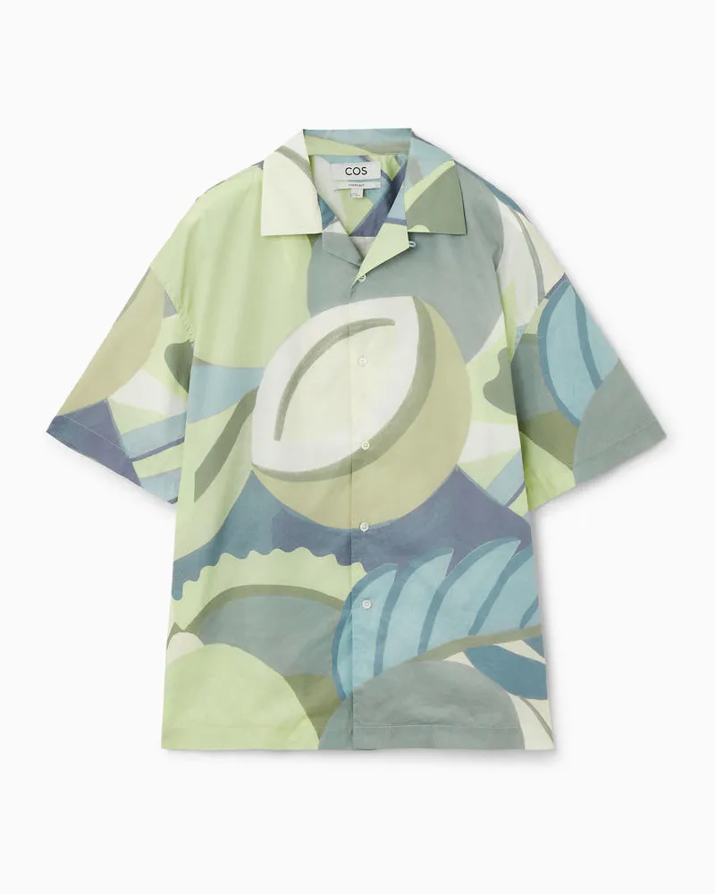COS Oversized-Kurzarmhemd Mit Print GrüN