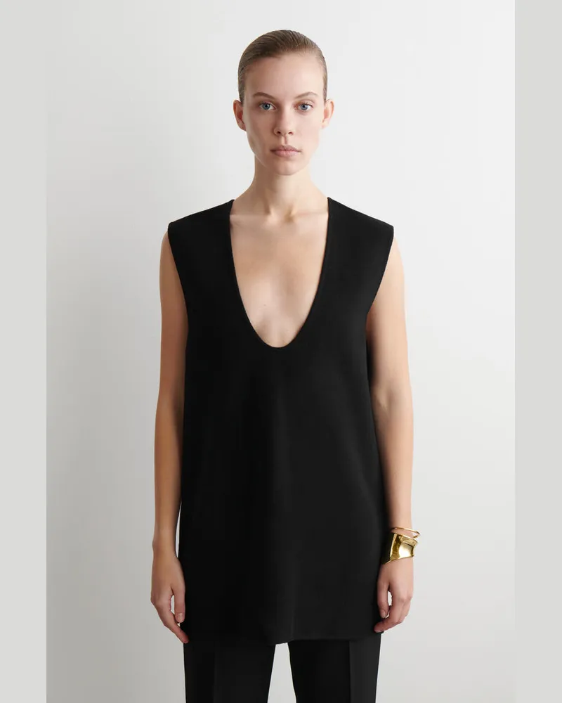 COS Pullunder Aus Doubleface-Wolle Schwarz