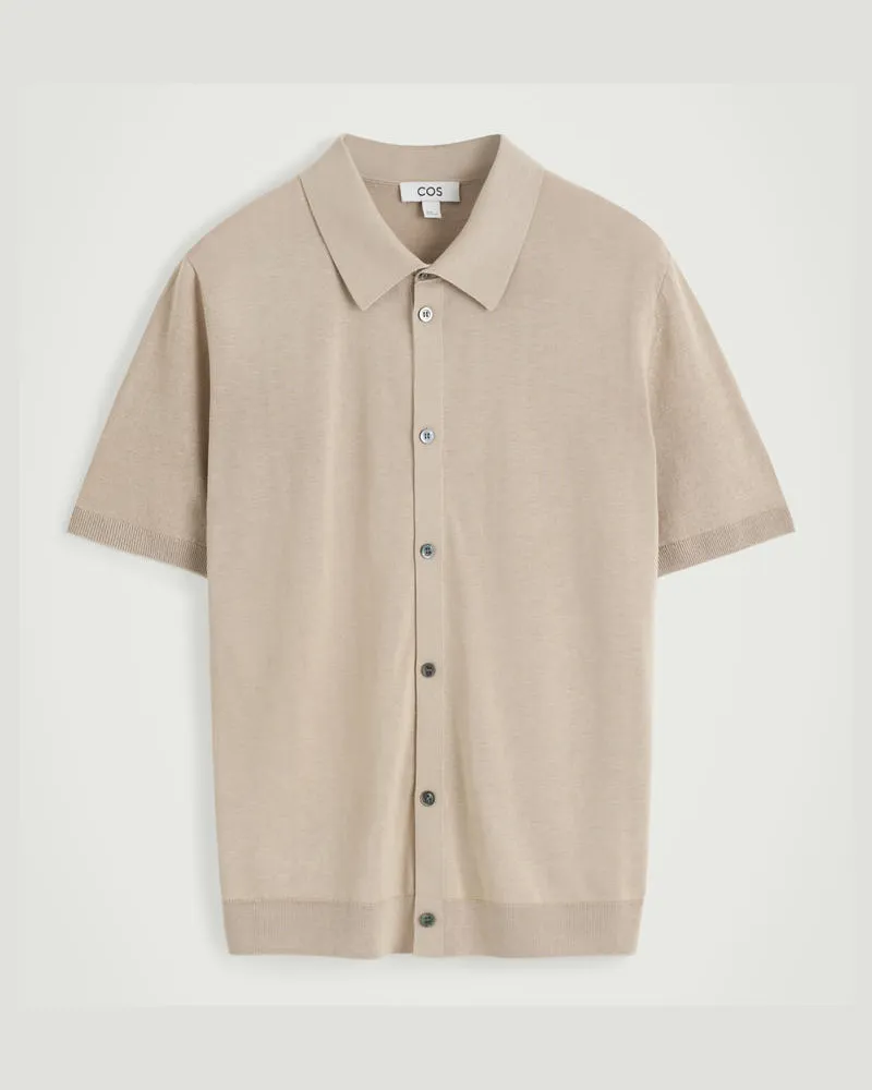 COS Strickoberteil Aus Leinen-Seiden-Mix Beige
