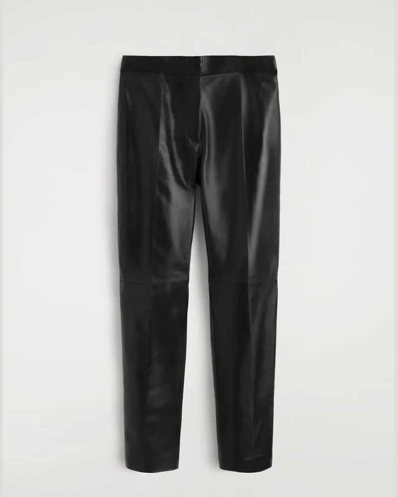 COS Hose Aus Leder Mit Geradem Bein Schwarz