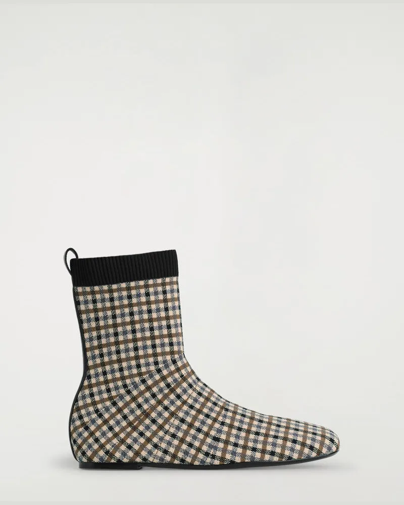 COS Karierte Sock Boots Beige