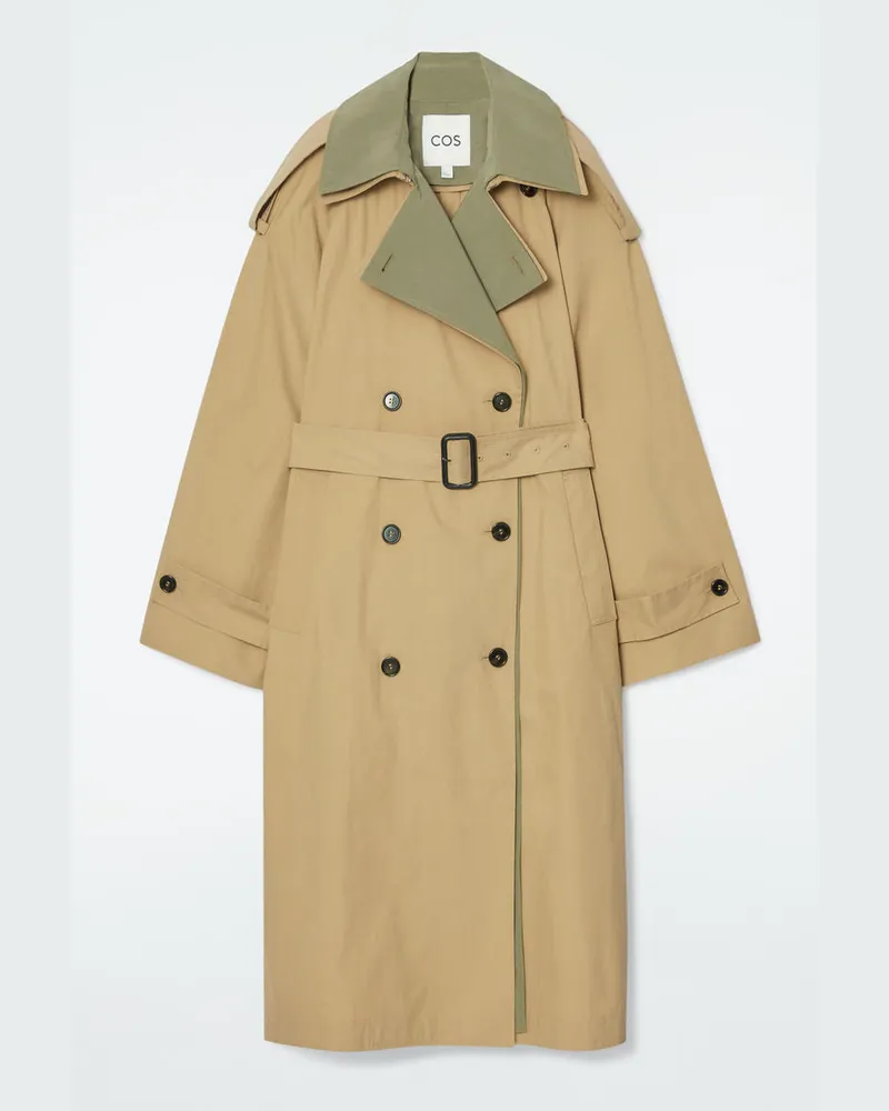 COS Mehrlagiger Doppelreihiger Trenchcoat Beige