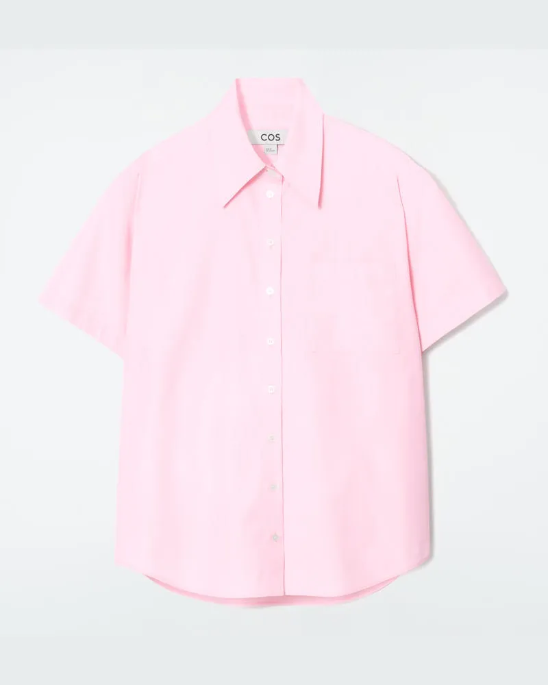 COS Lockeres Kurzarmhemd Aus Baumwolle Rosa
