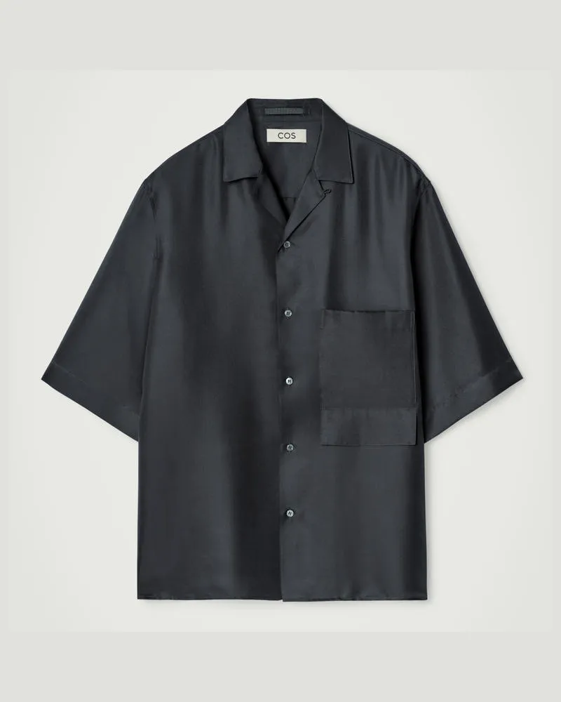 COS Freizeithemd Aus Seide Grau