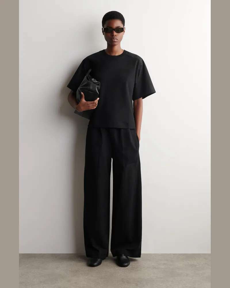 COS Jerseyhose Mit Popeline-Einsätzen Schwarz