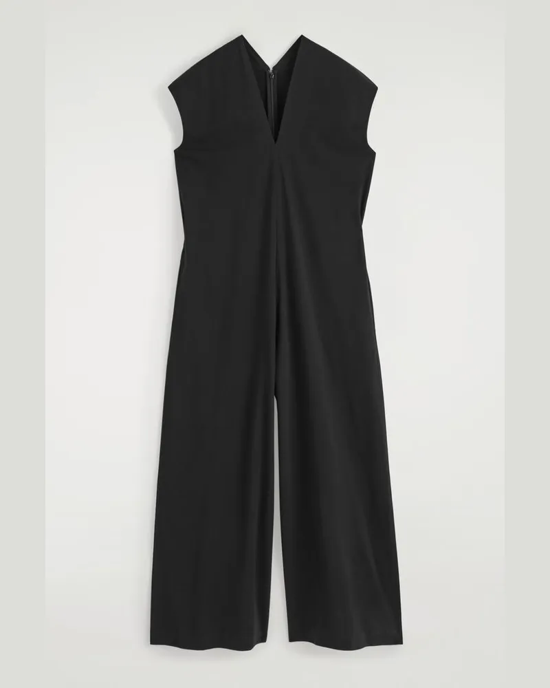 COS Jumpsuit Aus Jersey Mit V-Ausschnitt Schwarz
