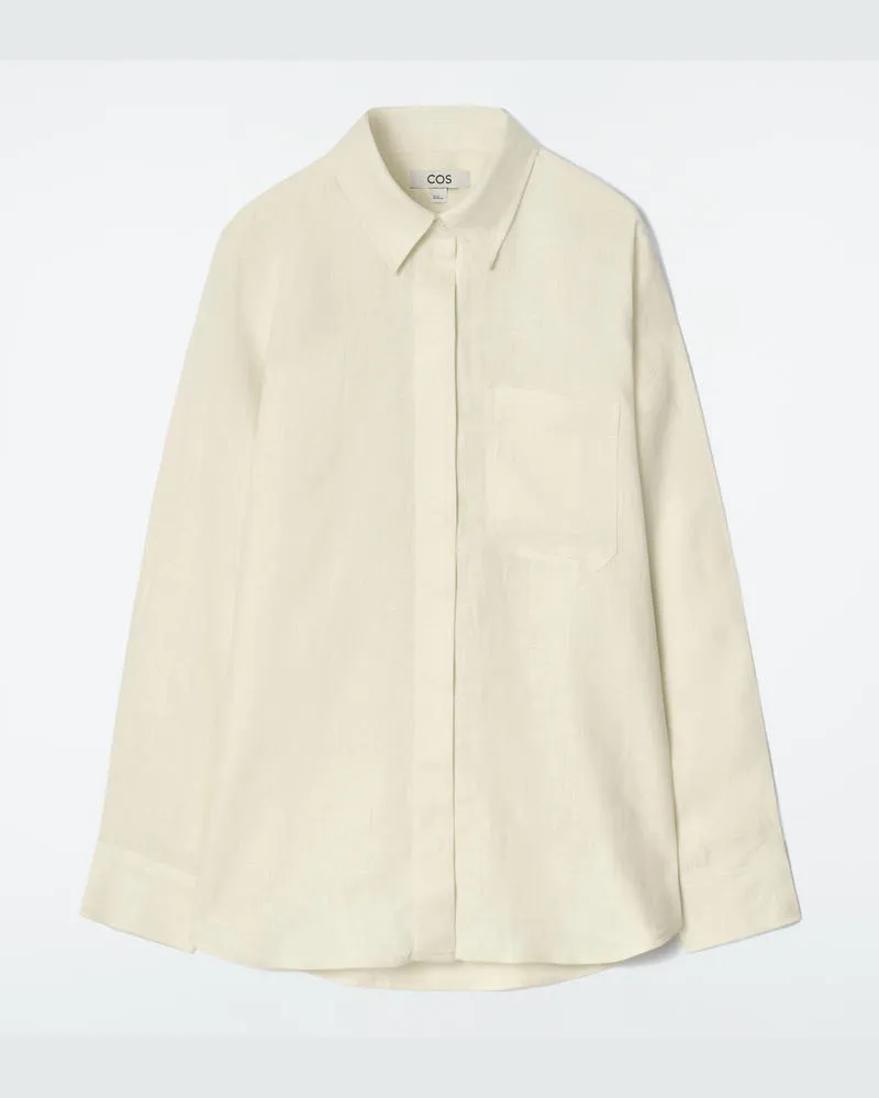 COS Oversized-Hemd Aus Leinen Gelb