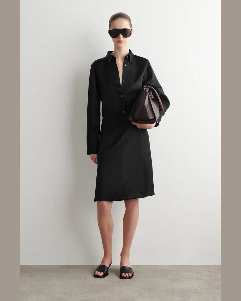 COS Wickelrock Aus Satin Schwarz