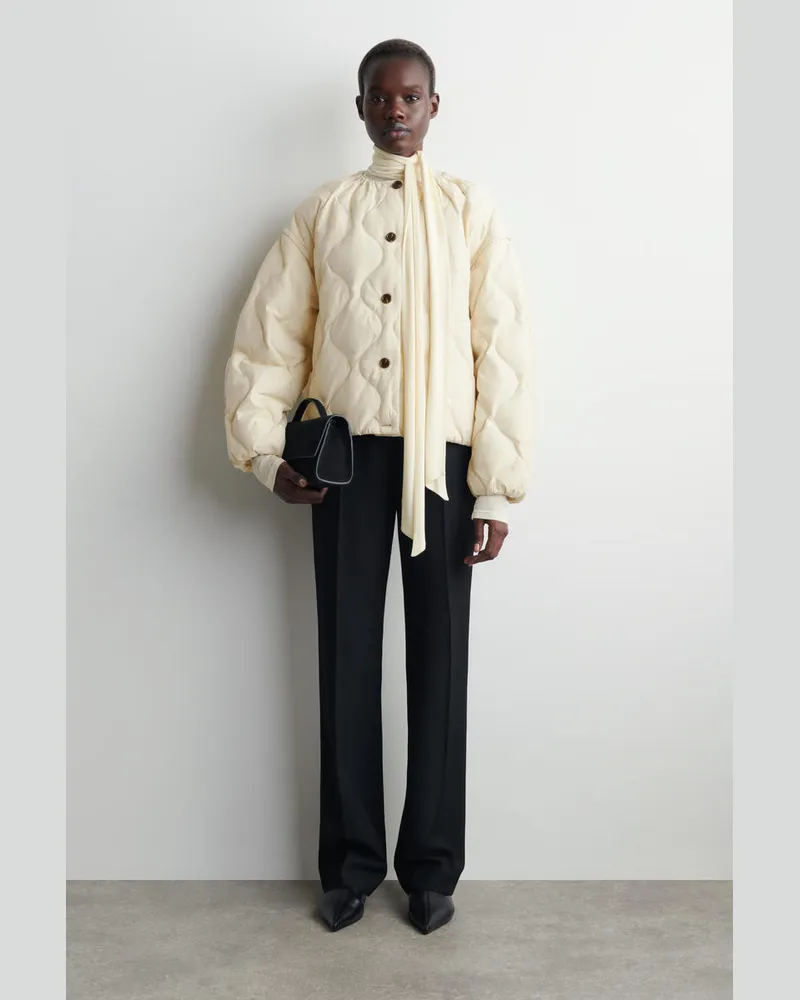 COS Gesteppte Daunenjacke Mit Raffungen Beige