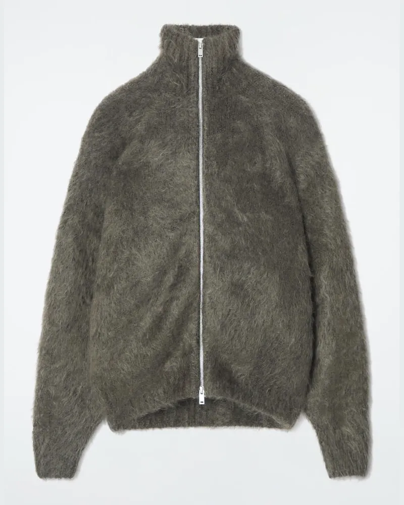 COS Die Jacke Aus Gebürsteter Mohairwolle Grün