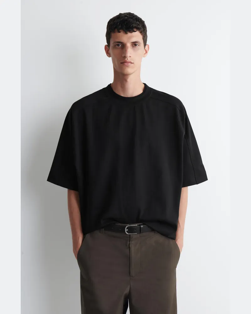 COS Oversized-T-Shirt Aus Interlock-Baumwolle Schwarz