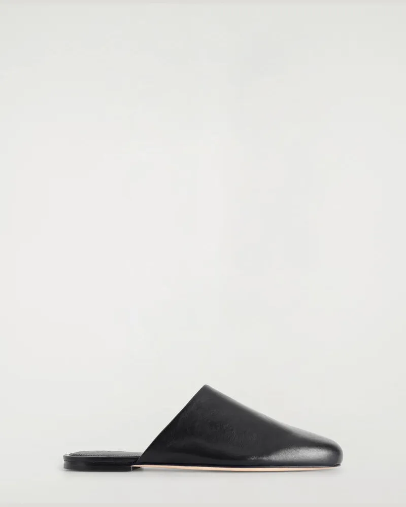 COS Mules Aus Leder Schwarz