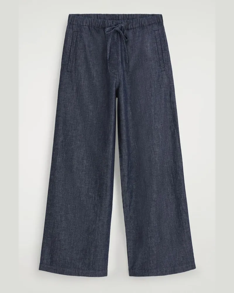 COS Hose Aus Denim Mit Weitem Bein Und Kordelzugbund Blau