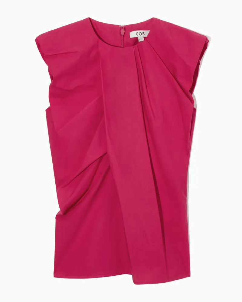 COS Drapiertes Ärmelloses Oberteil Mit Raffungen Rosa