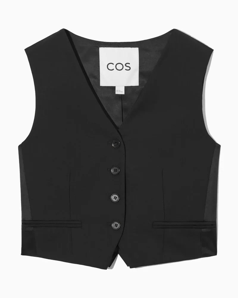 COS Wollweste Mit Gürtellasche Schwarz
