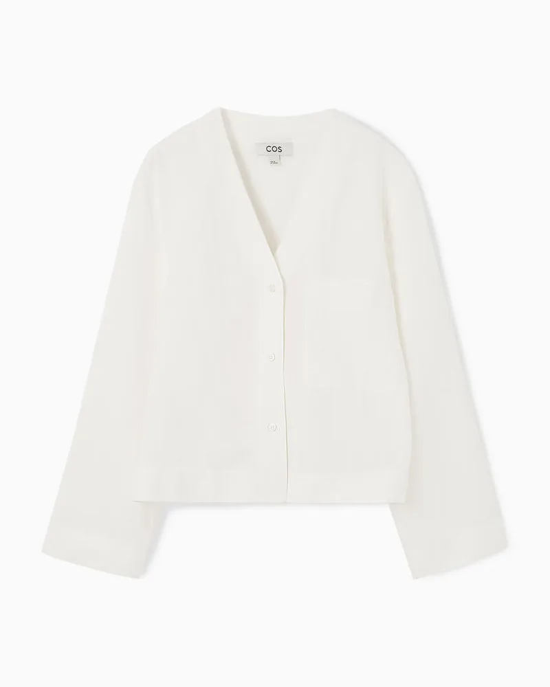 COS Leinenbluse Mit Ausgestellten Ärmeln Weiß