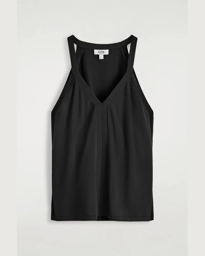 COS Gestricktes Tanktop Mit V-Ausschnitt Schwarz