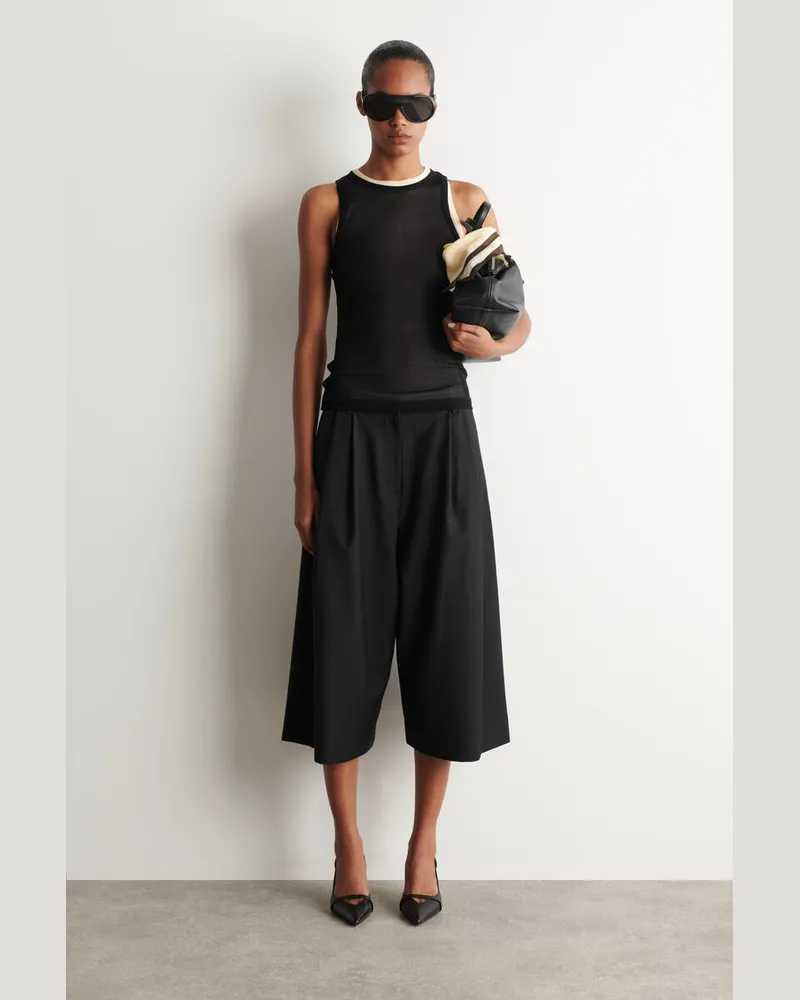 COS Culottes Aus Woll-Mix Mit Falten Schwarz