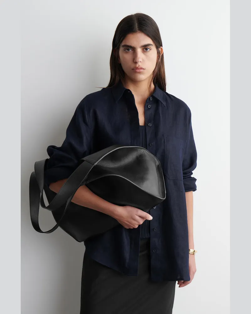 COS Oversized-Hemd Aus Leinen Blau