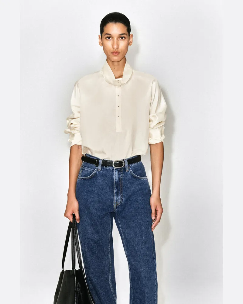 COS Bluse Mit Nietendetails Und Trichterkragen Beige