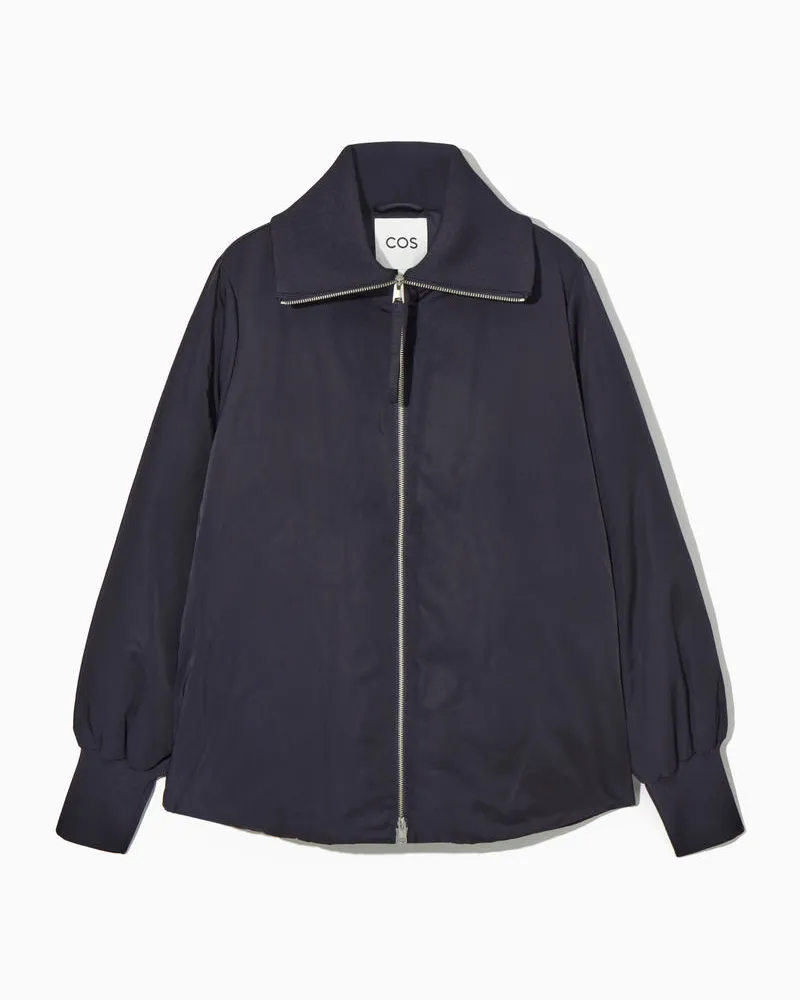 COS Daunenjacke Mit Geripptem Kragen Blau