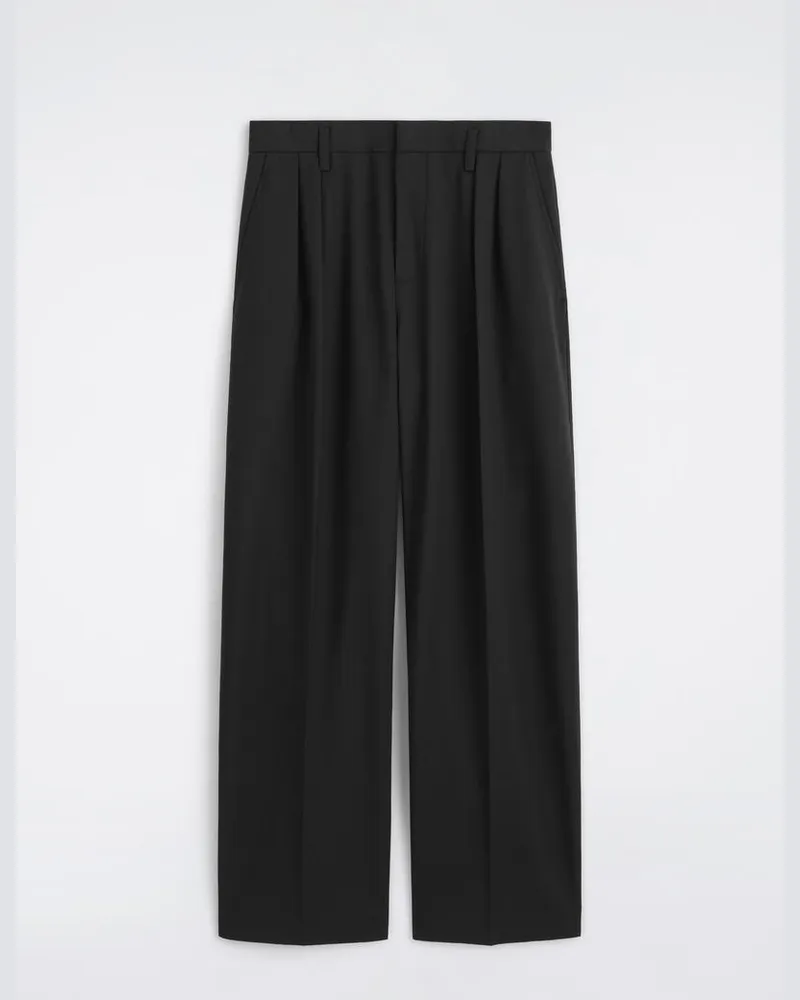 COS Lockere Hose Aus Woll-Mix Mit Weitem Bein Schwarz