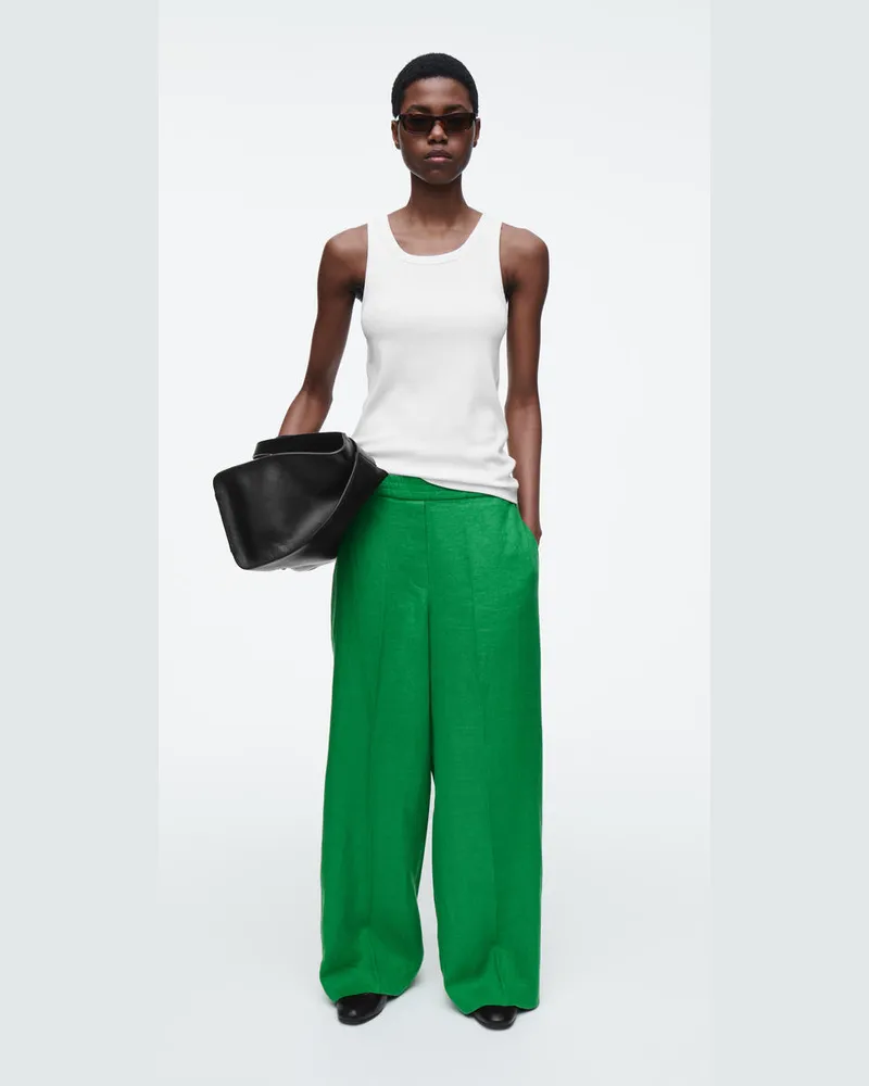 COS Elegante Leinenhose Mit Geradem Bein Grün