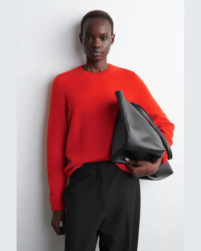 COS Kaschmirpullover Mit Rundhalsausschnitt Orange