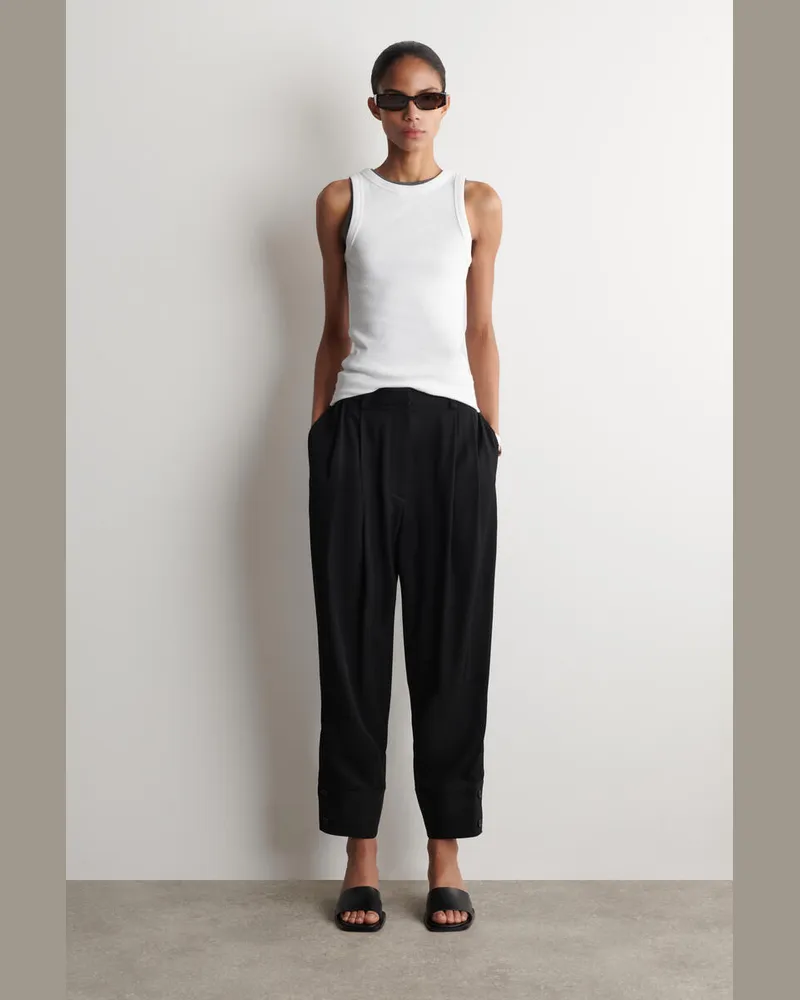 COS Ballonhose Aus Twill Mit Falten Schwarz